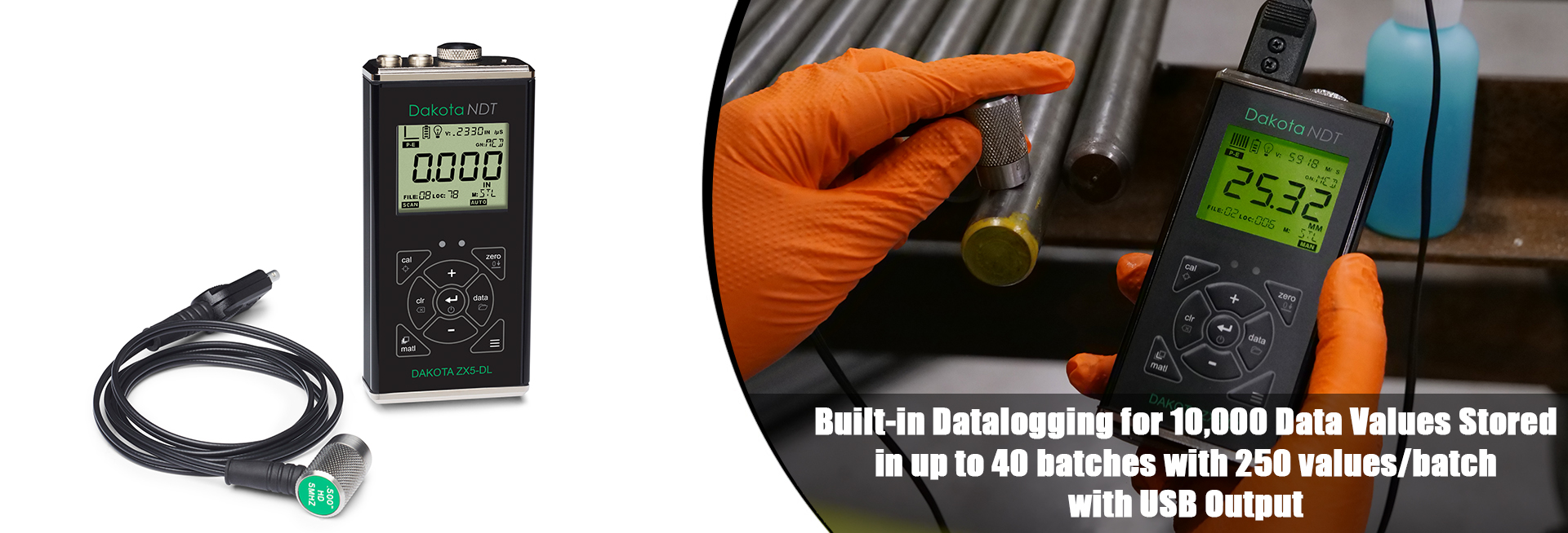 ZX5-Data Logging Ultrasonic Thickness Gauge